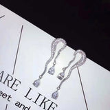 HIBRIDE Elegant Water Drop AAA CZ Drop Earrings E-532