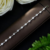 HIBRIDE Elegant Women Water Drop Shape Strand Bracelet Cubic Zirconia Around White Color Bracelet B-79