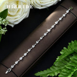 HIBRIDE Elegant Women Water Drop Shape Strand Bracelet Cubic Zirconia Around White Color Bracelet B-79