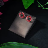 HIBRIDE Geometric Cubic Zirconia Stones Flower Stud Earring E-394