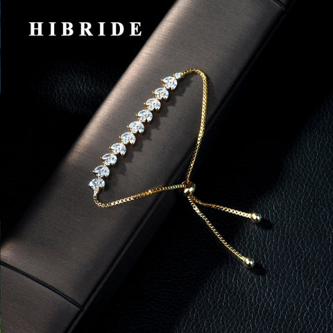 HIBRIDE AAA cubic zirconia Baguette bracelet thin bangle