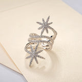 HIBRIDE Fashion Big Brand CZ Pave Adjustable Rings