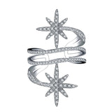 HIBRIDE Fashion Big Brand CZ Pave Adjustable Rings