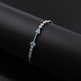 HIBRIDE Blue Cubic Zircon Women Bridal Bracelets&Bangles Arrow Design Adjustable Size Bracelet B-89