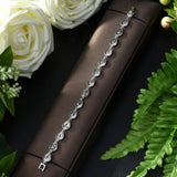 HIBRIDE Elegant Water Drop Shape Cubic Zirconia Strand Bracelet Bangles B-86