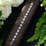 HIBRIDE Elegant Water Drop Shape Cubic Zirconia Strand Bracelet Bangles B-86