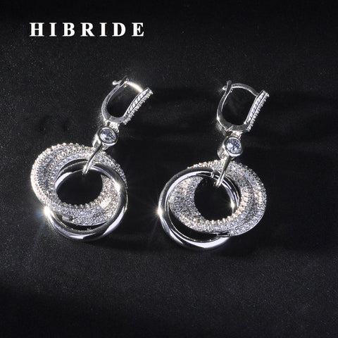 HIBRIDE Unique Bridal Dangle Drop Earrings E-935