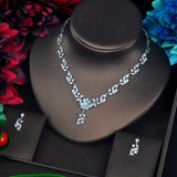 HIBRIDE Fashion Design Red Flower Shape Necklace Jewelry Sets