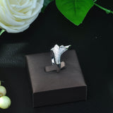 HIBRIDE Flower Leaf AAA Cubic Zirconia Ring