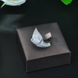 HIBRIDE Flower Leaf AAA Cubic Zirconia Ring