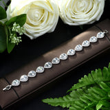 HIBRIDE Water Drop Shape Cubic Zircon Champagne White Color Bracelet Bangles B-83