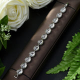 HIBRIDE Water Drop Shape Cubic Zircon Champagne White Color Bracelet Bangles B-83