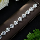 HIBRIDE Water Drop Shape Cubic Zircon Champagne White Color Bracelet Bangles B-83