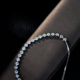 HIBRIDE Round Micro Mosaic Cubic Zirconia Rose Gold Color Tennis Bracelet