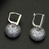 HIBRIDE White Gold AAA Cubic Zircon Drop Earrings E-587