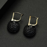 HIBRIDE White Gold AAA Cubic Zircon Drop Earrings E-587