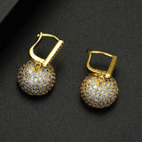 HIBRIDE White Gold AAA Cubic Zircon Drop Earrings E-587