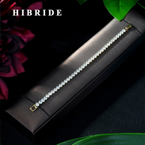 HIBRIDE AAA Cubic Zircon Chain & Link Tennis Bracelet B-25