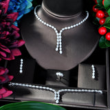 HIBRIDE Flower Leaf  Nigerian Cubic Zirconia Necklace Dubai Jewelry Set N-49