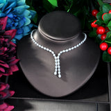 HIBRIDE Flower Leaf  Nigerian Cubic Zirconia Necklace Dubai Jewelry Set N-49