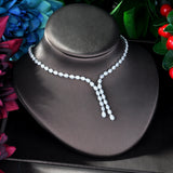 HIBRIDE Flower Leaf  Nigerian Cubic Zirconia Necklace Dubai Jewelry Set N-49