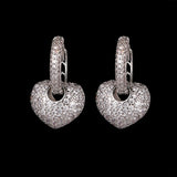 HIBRIDE Heart Hoop Earrings Micro Zircon Pave  Brincos E-388