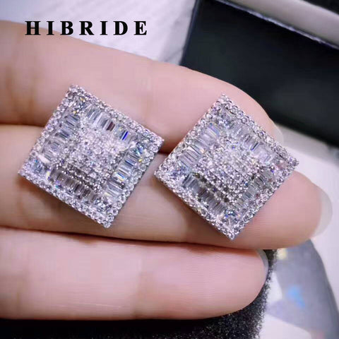 HIBRIDE Austrian Crystal Cubic Zircon Women Stud Earrings E-479