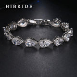 HIBRIDE JEWELRY Brand AAA CZ Stone, Classic Water Drop Shape Bracelets&Bangles