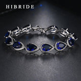 HIBRIDE JEWELRY Brand AAA CZ Stone, Classic Water Drop Shape Bracelets&Bangles