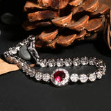 HIBRIDE JEWELRY Brand Luxury Red/White/Blue Cubic Zirconia Bracelets