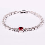 HIBRIDE JEWELRY Brand Luxury Red/White/Blue Cubic Zirconia Bracelets