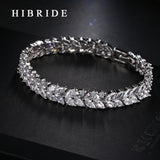 HIBRIDE AAA Cubic Zircon Wedding Bracelets& Bangles White Color B-004