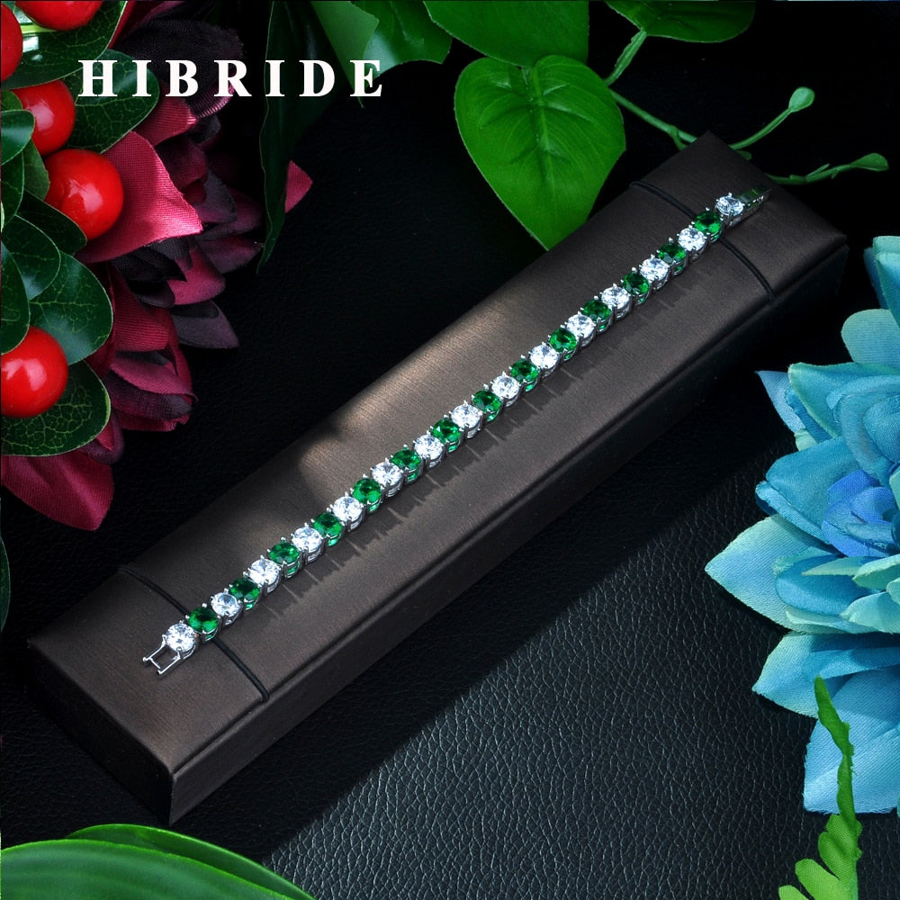 HIBRIDE AAA Cubic Zircon Bracelets & Gold Color Bangles B-007