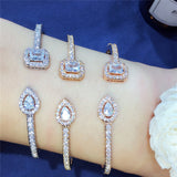 HIBRIDE Luxury AAA Cubic Zircon Pave Open Cuff Bangles&Bracelets