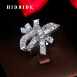 HIBRIDE Luxury Austrian Crystal AAA CZ StoneAdjustable Ring