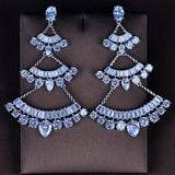 HIBRIDE Luxury Clear CZ Crystal Drop Earrings E-791