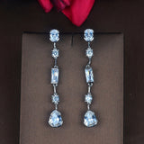 HIBRIDE Luxury Clear Full Cubic Zirconia Pear Cut Drop Earrings E-764