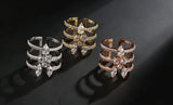 HIBRIDE Luxury Cubic ZirconBangle Ring Sets Water Drop Crystal Cuff Bracelets Bangle