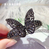 HIBRIDE Brillian Butterfly Design Cubic Zirconia Baguette Cuff Bangle & Bracelets B-143