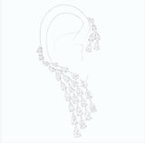 HIBRIDE Luxury Design Clear Cubic Zircon Water Drop Ear Cuff Clip Earrings Single Piece E-407