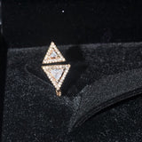 HIBRIDE Luxury Design Triangle Clear Cubic  Ring Rose Gold-Color Adjustable