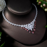 HIBRIDE Flower Leaf Nigerian Dubai Bridal Silver Necklace Jewelry 2019 N-330