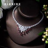 HIBRIDE Flower Leaf Nigerian Dubai Bridal Silver Necklace Jewelry 2019 N-330