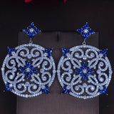 HIBRIDE Flower Shape Gold Cubic Zirocnia Earrings E-714