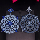 HIBRIDE Flower Shape Gold Cubic Zirocnia Earrings E-714