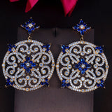 HIBRIDE Flower Shape Gold Cubic Zirocnia Earrings E-714