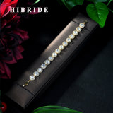 HIBRIDE Bangles Bracelets With Oval Zircon Stone Zirconia Crystal B-03
