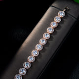 HIBRIDE Bangles Bracelets With Oval Zircon Stone Zirconia Crystal B-03