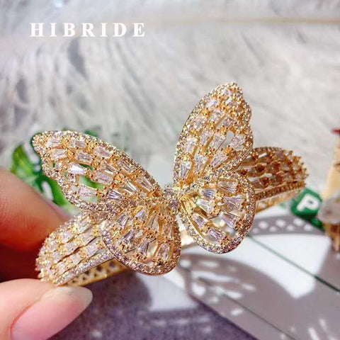 HIBRIDE Luxury High Quality Micro AAA CZ Stone Pave Women Bracelets&Bangles B-144