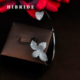 HIBRIDE Micro CZ Stone Pave Women Adjustable Bracelets Open Bangle B-129